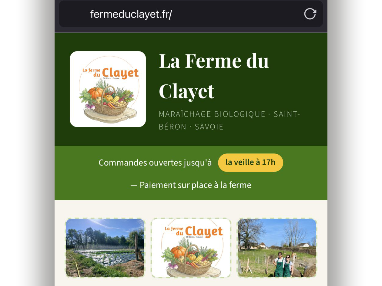 Exemple d'adresse web personnalisée — fermeduclayet.fr